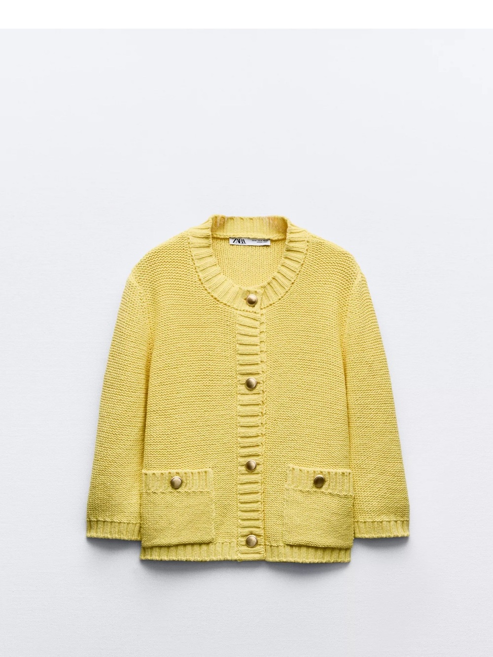 Kids Yellow Button-Front Cardigan